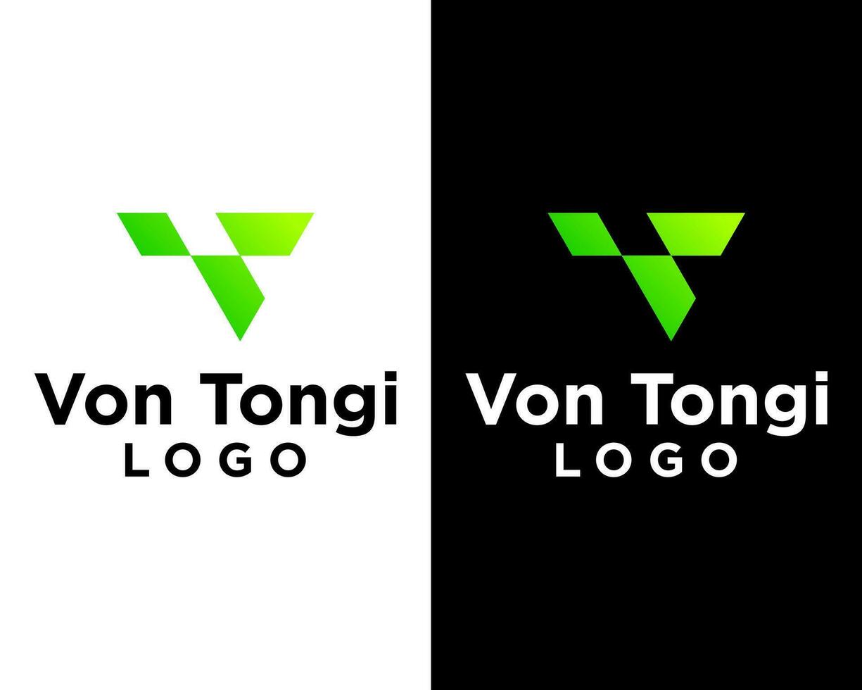 Letter VT monogram simple geometric logo design. vector