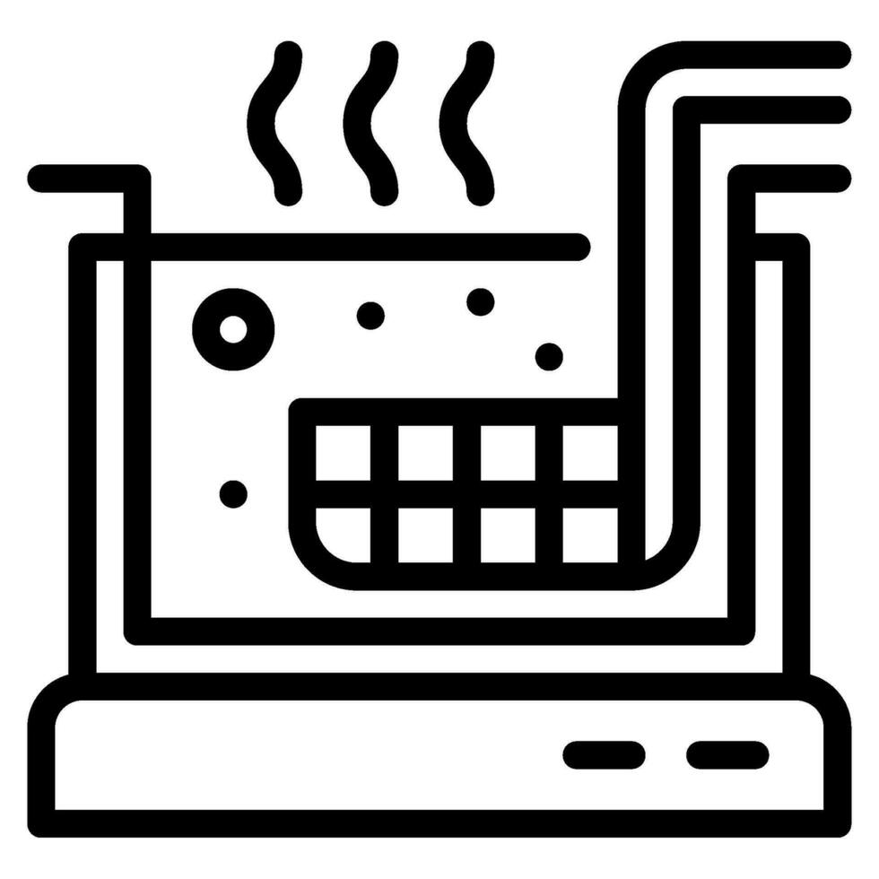 fast food deep fryer icon vector