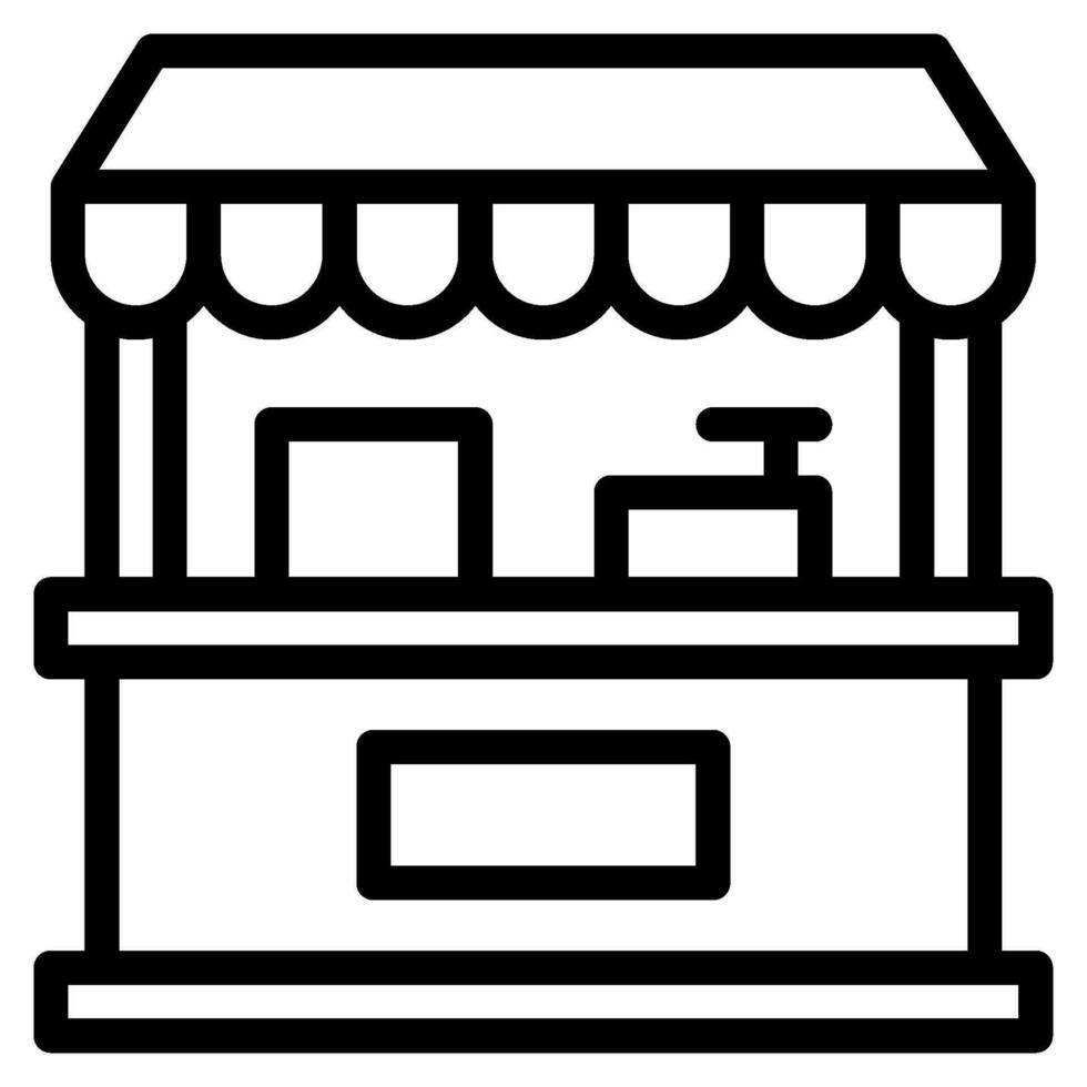 fast food stall icon vector