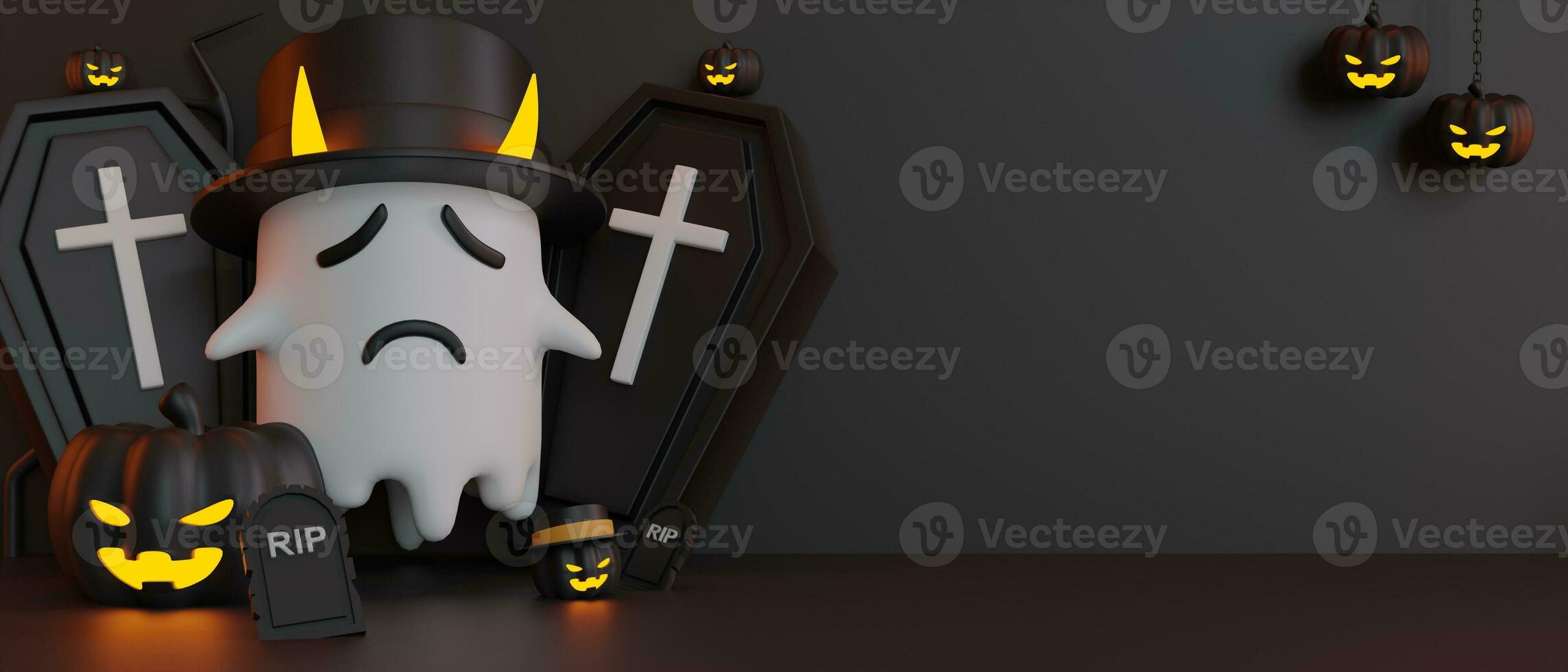 3d rendering Halloween day background photo