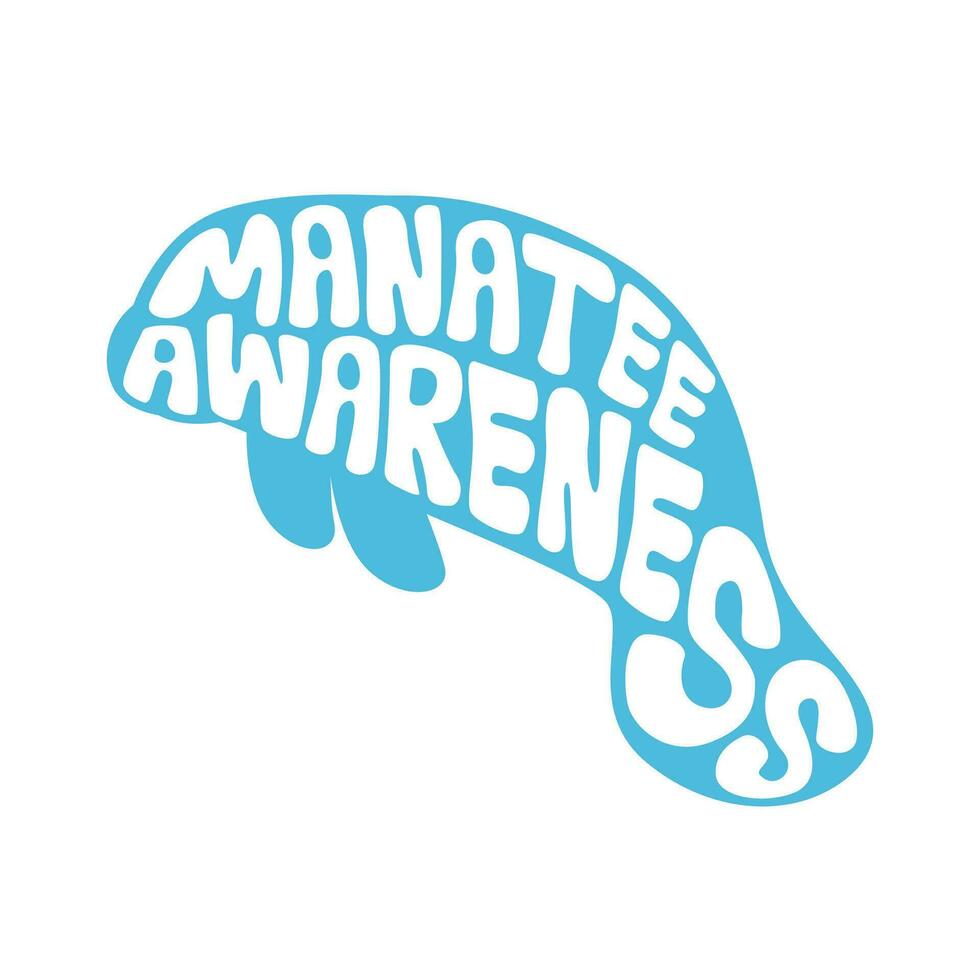 manatee awareness month vector image illustration