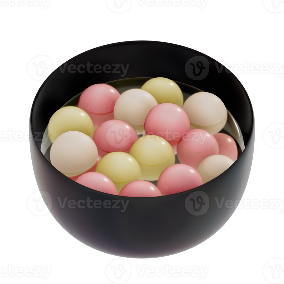 Lunar New Year Dessert 3D Clip Art, Sticky Rice Ball Soup png