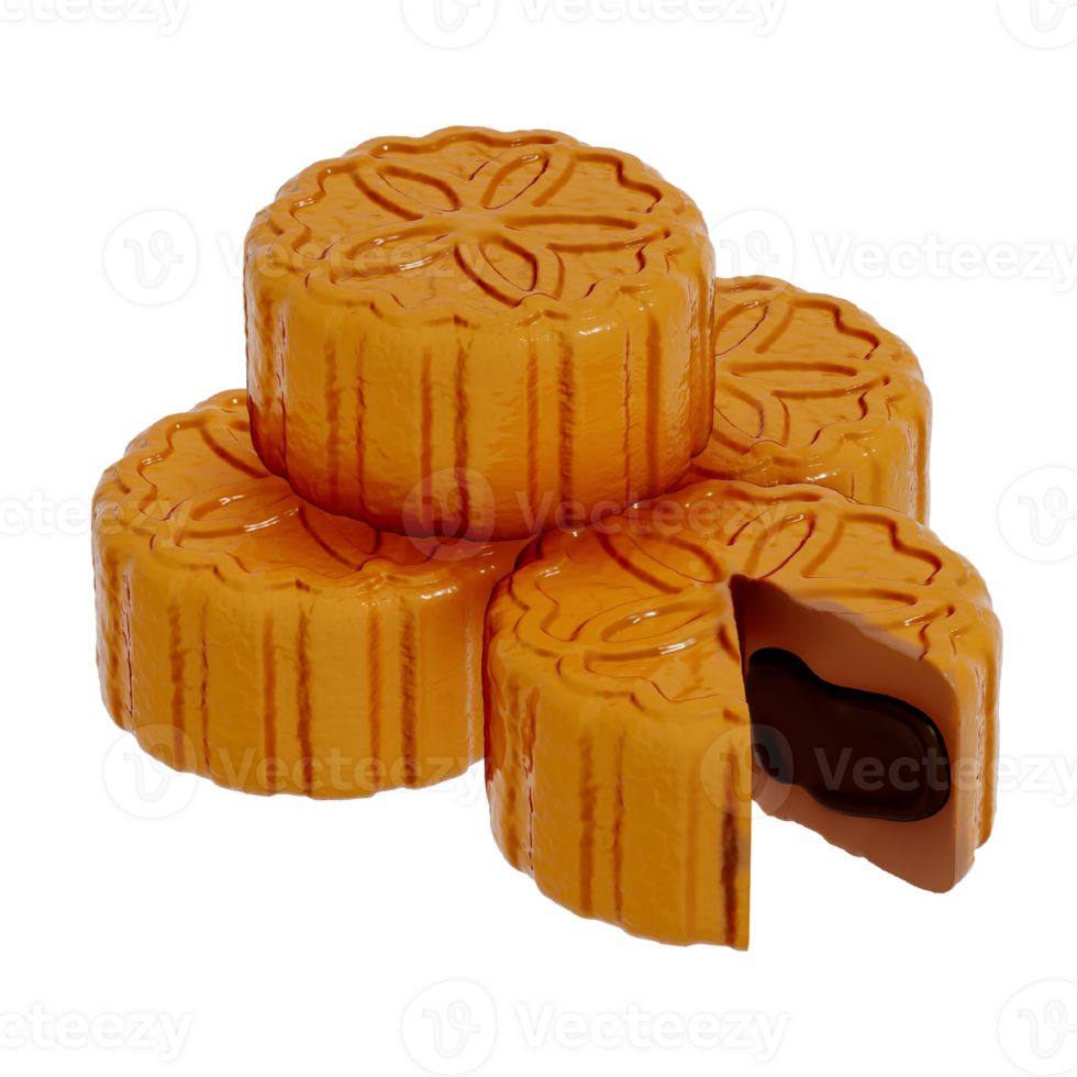 Lunar New Year Dessert 3D Clip Art, Moon cakes On a Transparent backgound png