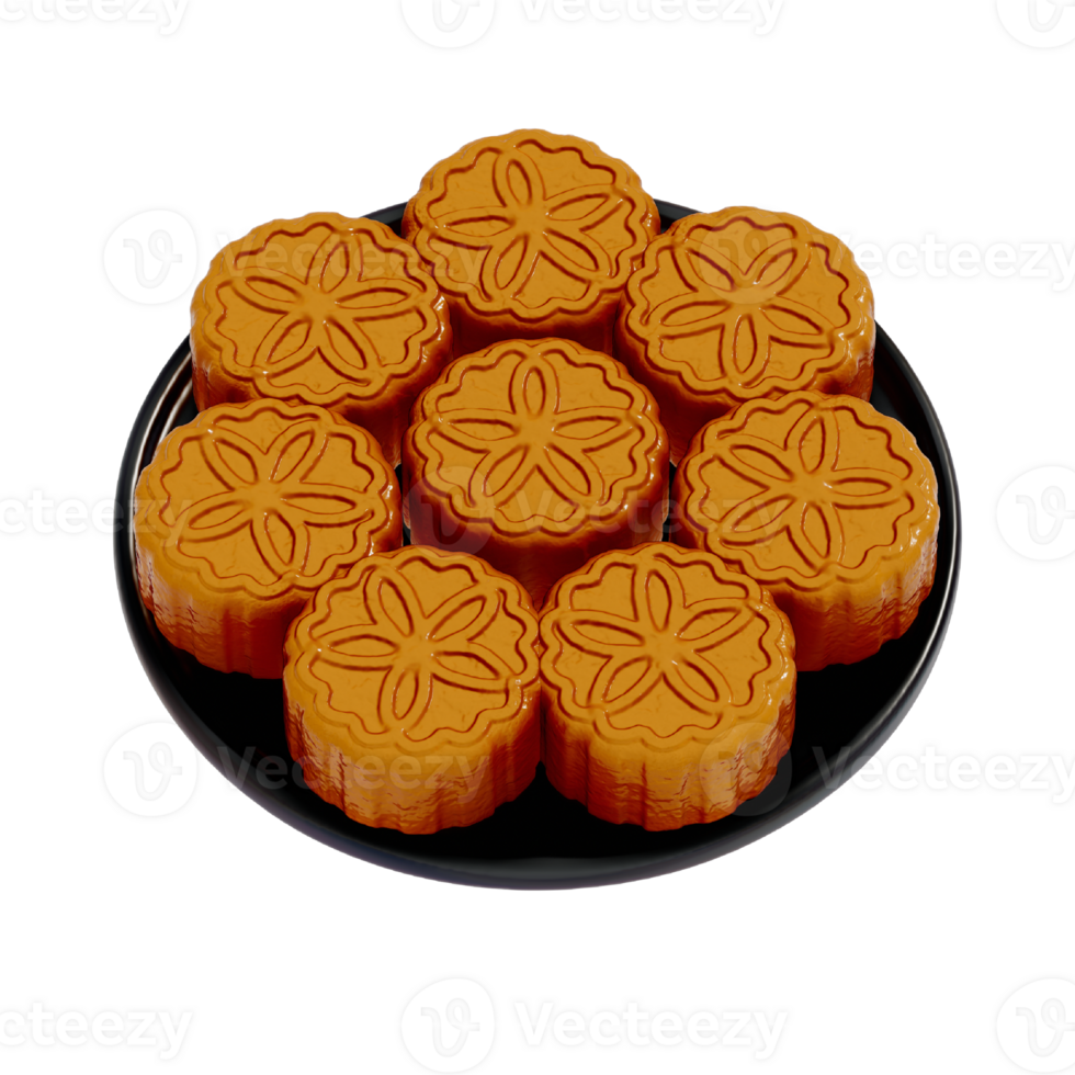 Lunar New Year Dessert 3D Clip Art, Moon cakes On a Transparent backgound png