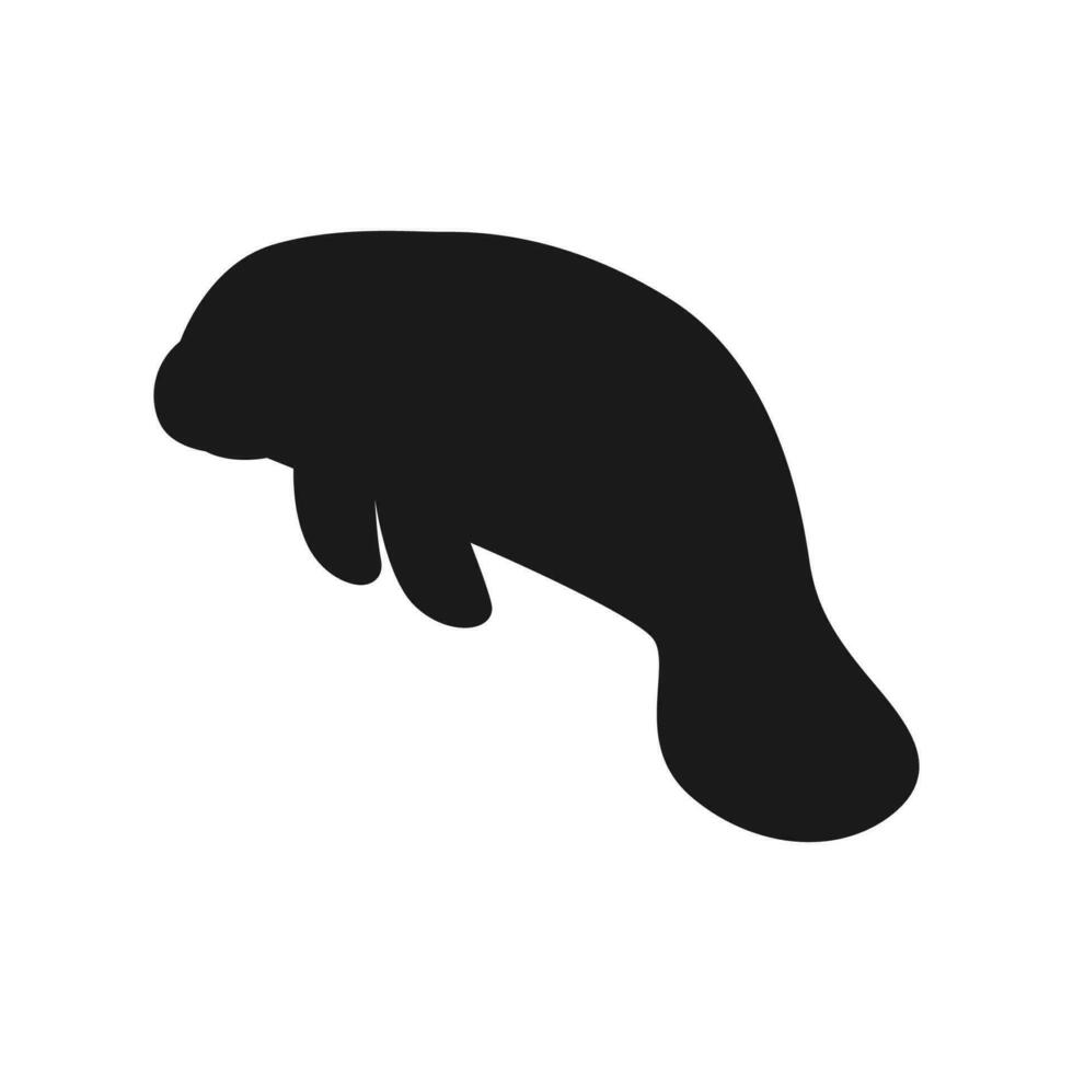 silhouette manatee awareness month vector image illustration