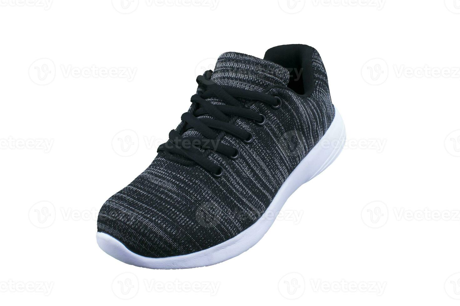 Sneaker gray black. Sport shoes on white background photo