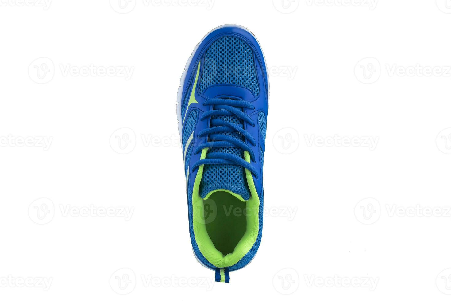 Sneakers. Blue sport shoes top view photo