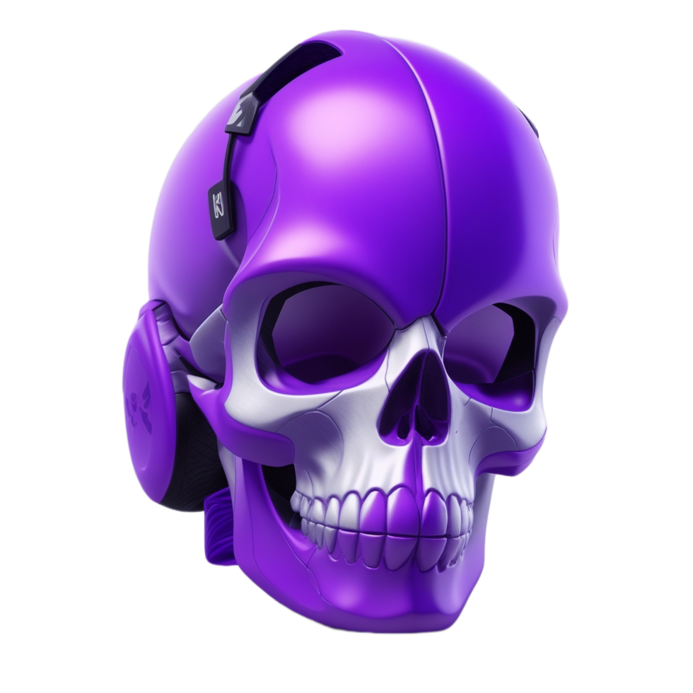 Purple Skull 3D PNG Image Transparent Background Ai Generative