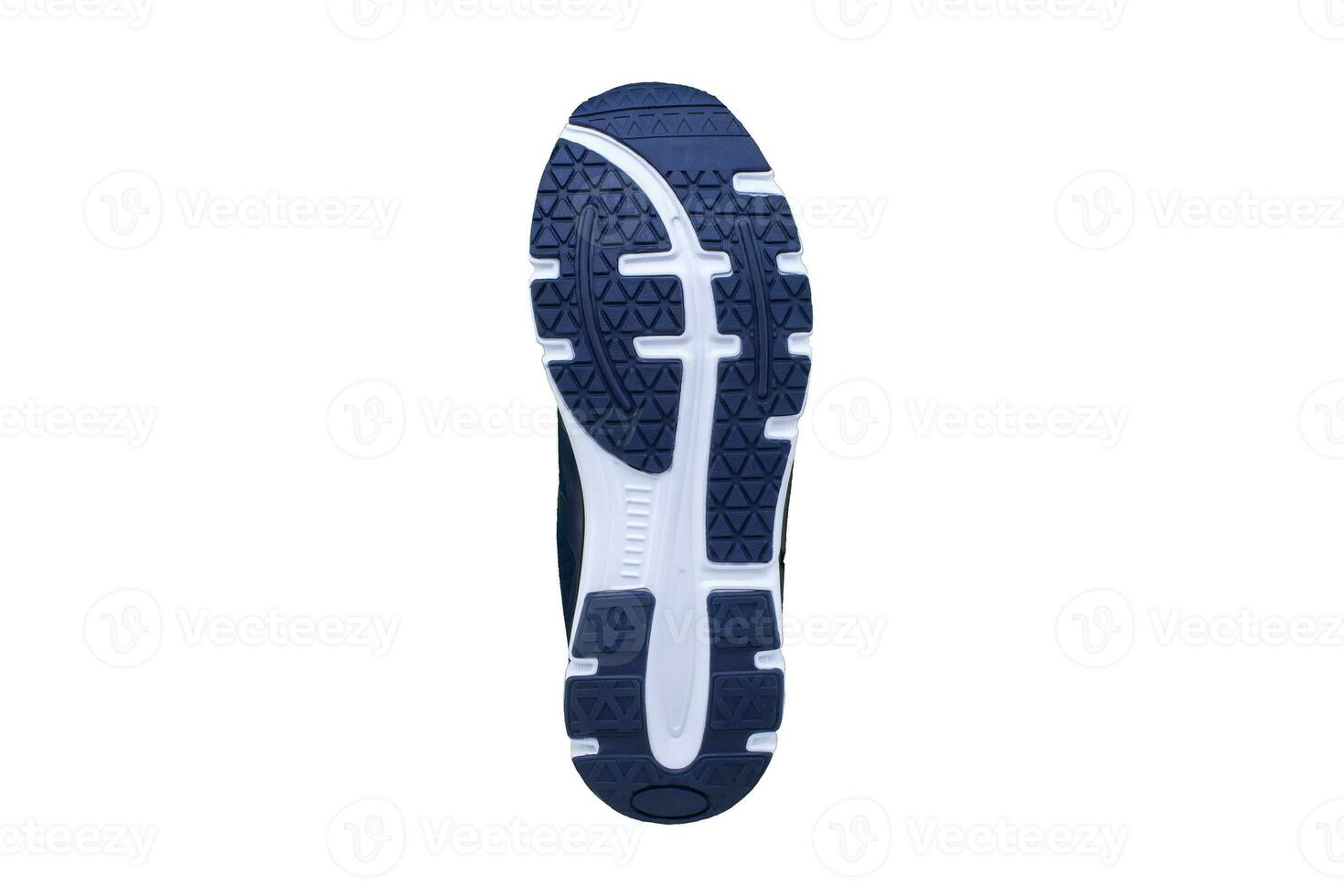 Blue rubber sole with sneakers on a white background. photo