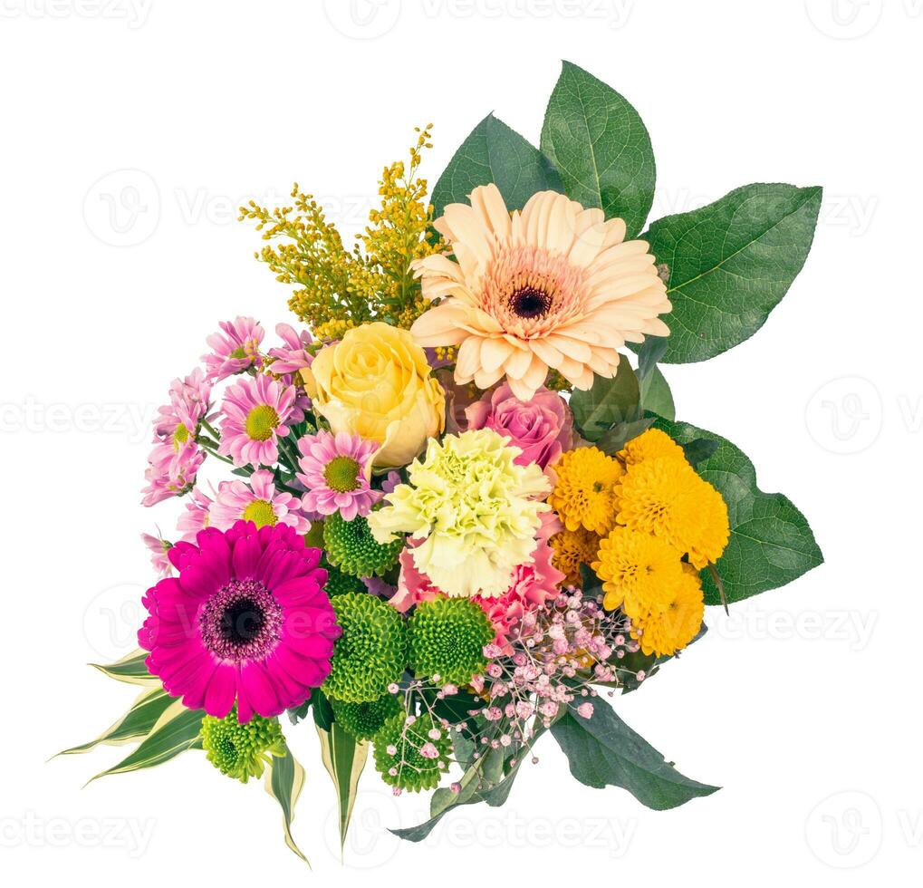 Flowers bouquet wreath isolated on white background photo