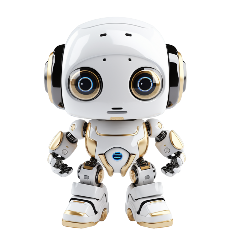 carino cartone animato giallo robot ai generativo png