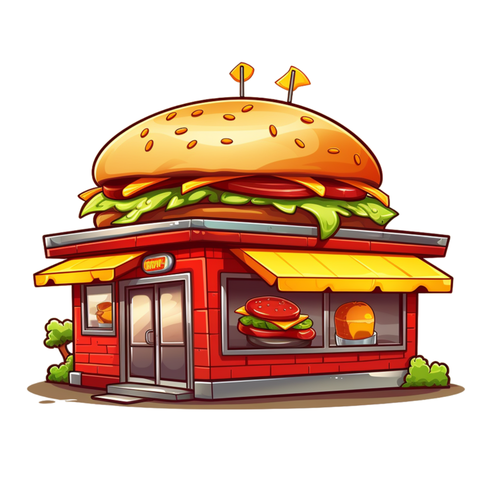 Burger shop Ai Generative png