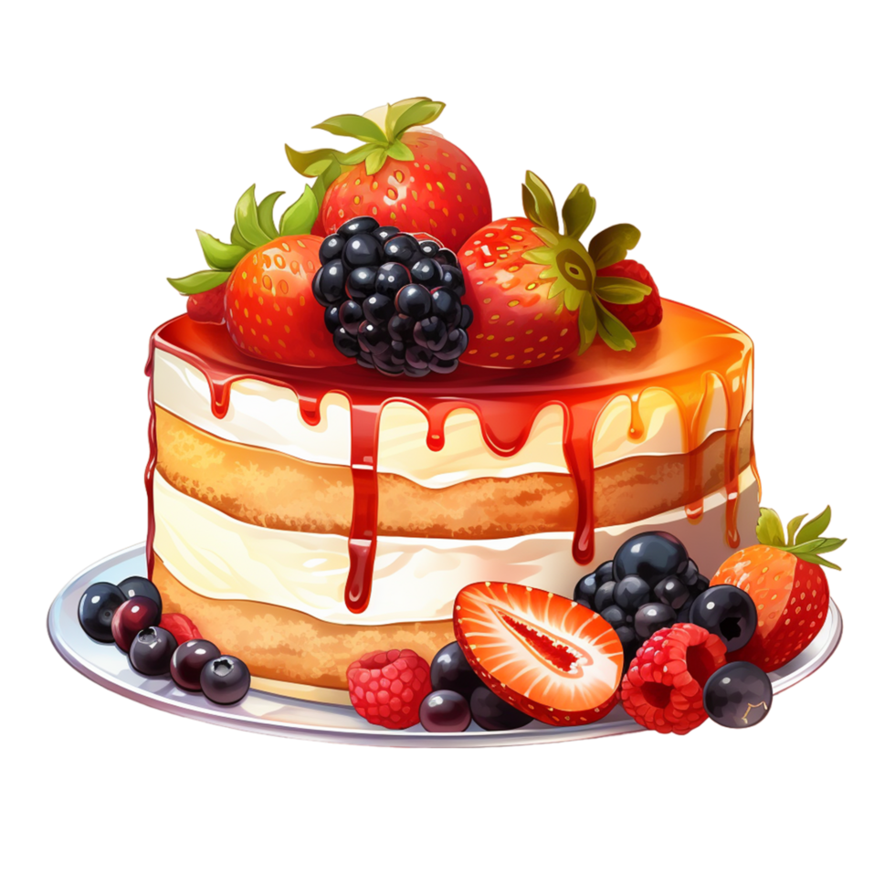Sweet tooth satisfaction closeups of cakes Ai Generative png