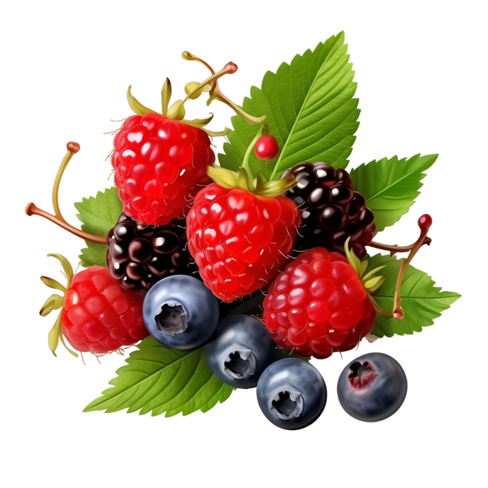 Raspberry Food Dewberry Fruit Ai Generative png
