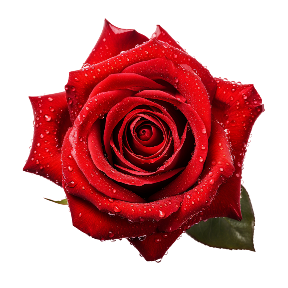 Red rose with water drops Ai Generative png