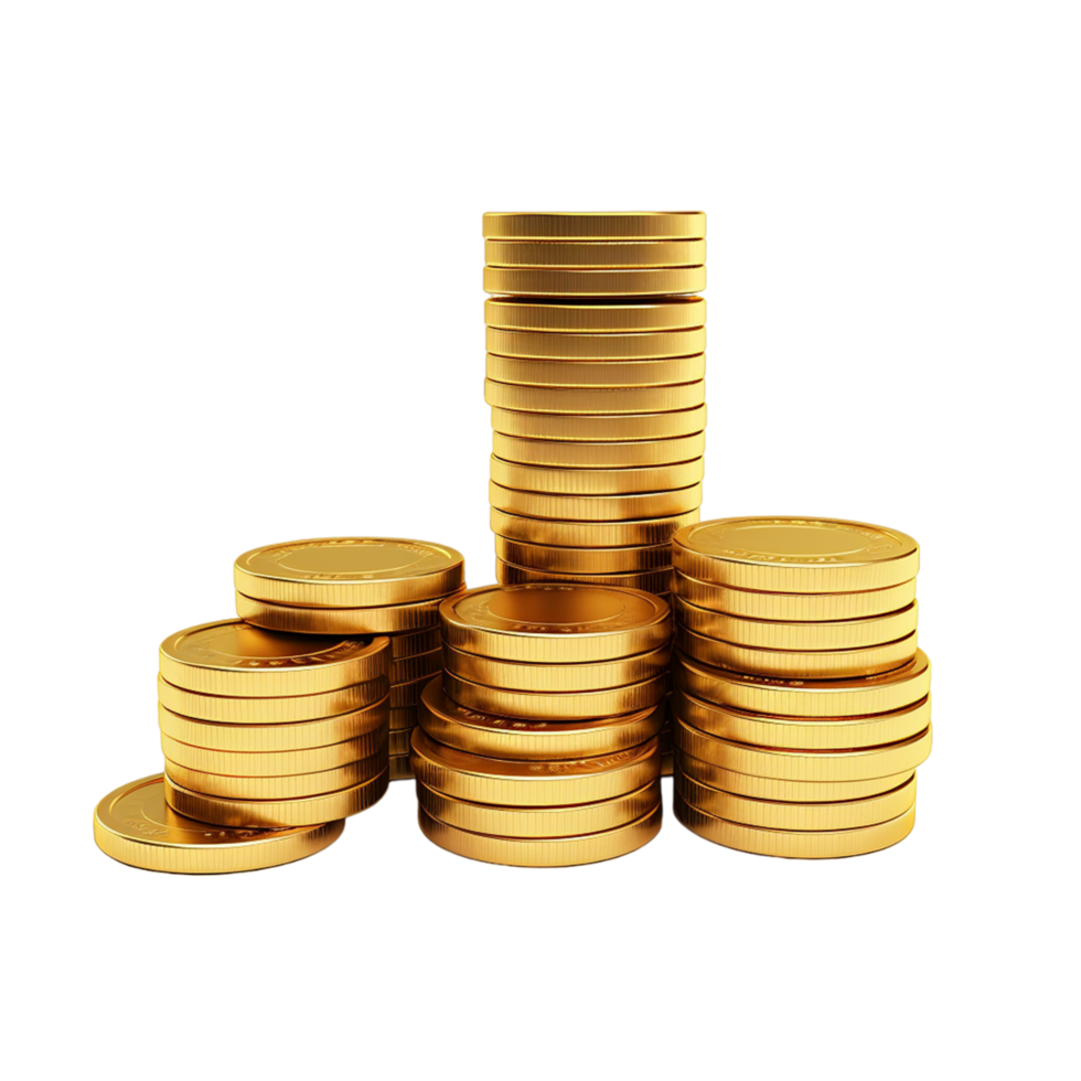 Gold investment currency treasure Ai Generative png