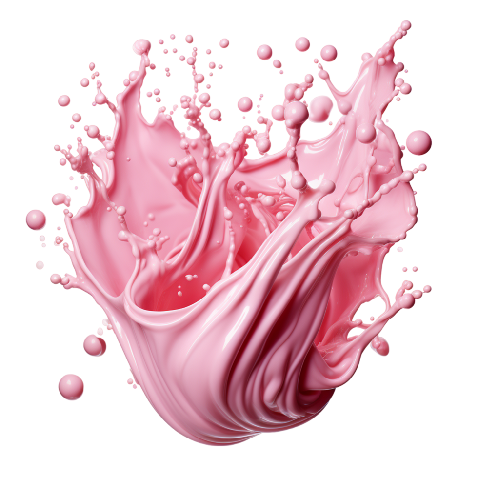 rose crème ou yaourt éclaboussure coupé ai génératif png