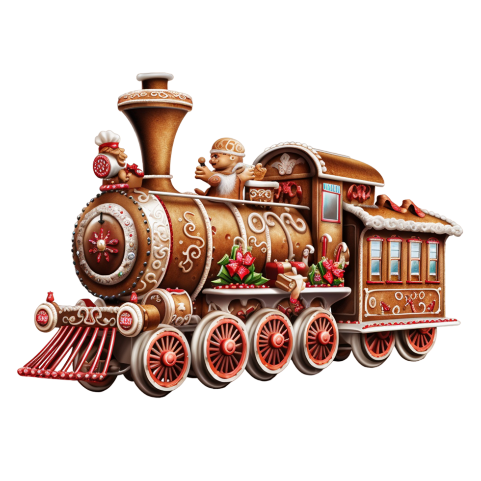 Gingerbread train Ai Generative png