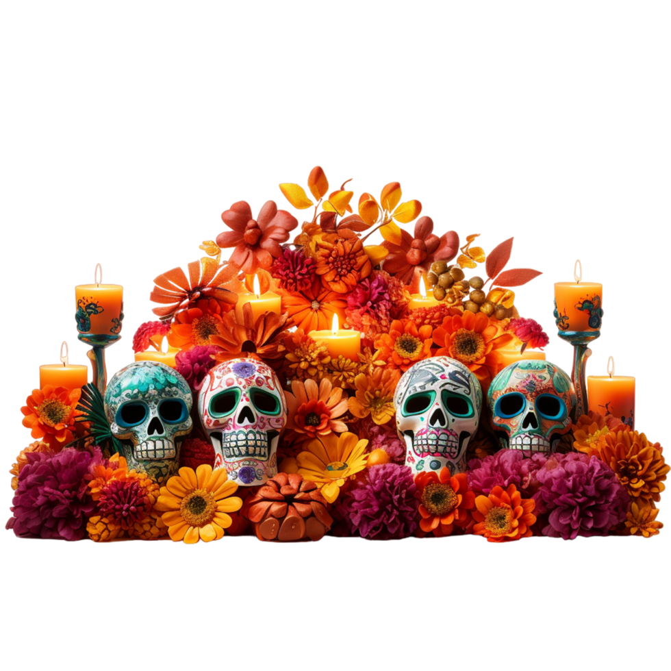 Day of the Dead composition Ai Generative png