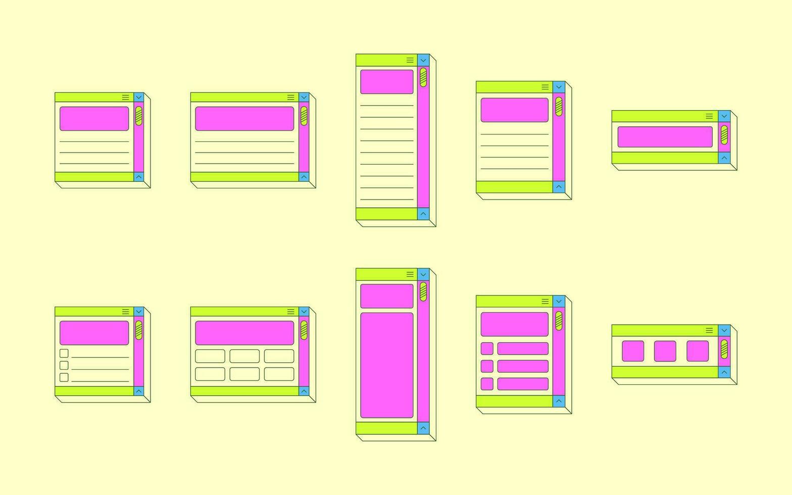 Collection of Note List Window vector