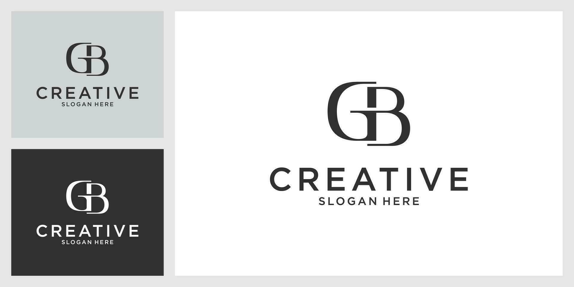 GB or BG initial letter logo design vector