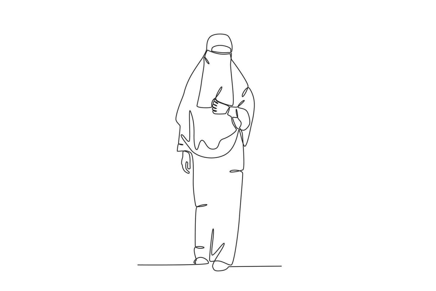 A woman wearing a niqab vector