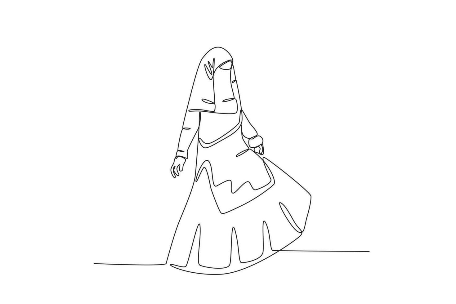 A woman wearing an Islamic dress vector