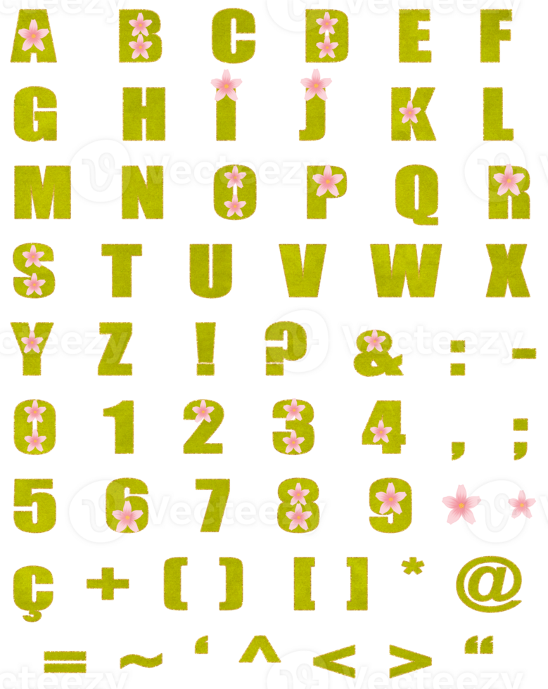 Alphabet Flowers Letters of print design png