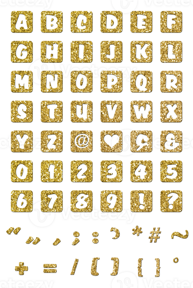 Alphabet Golden Letters and graphics design png