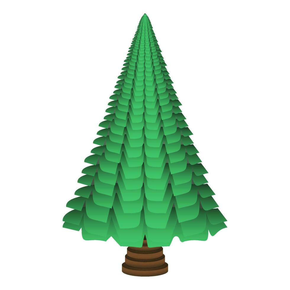 Christmas tree, modern flat design. Green pine, spruce. Can be used for printed materials. vector