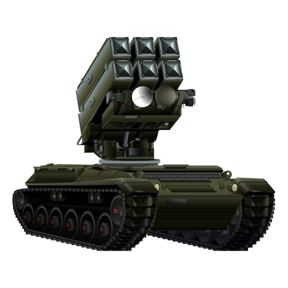 Self-propelled Anti - aircraft air defense system in realistic style. Aspide, NASAMS, Patriot. vector