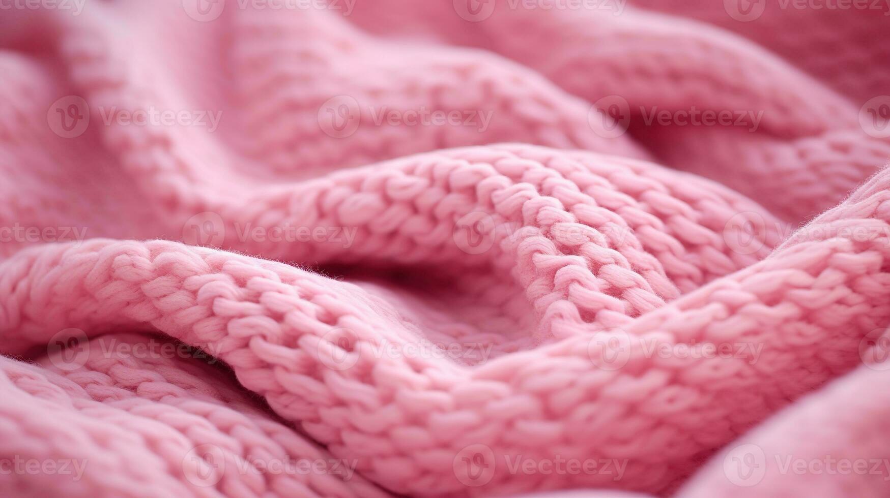 Generative AI, knitted pink sweater texture closeup, magenta or light pink abstract background photo