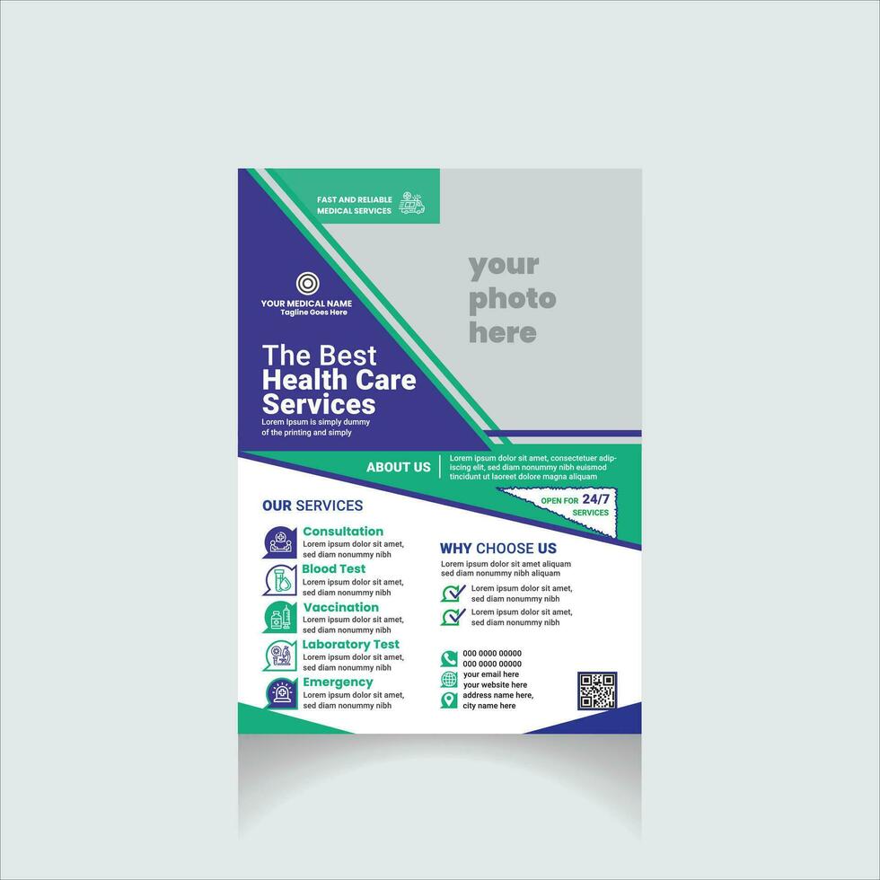 medical flyer design vector