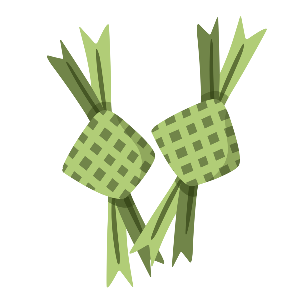 Green ketupat illustration png