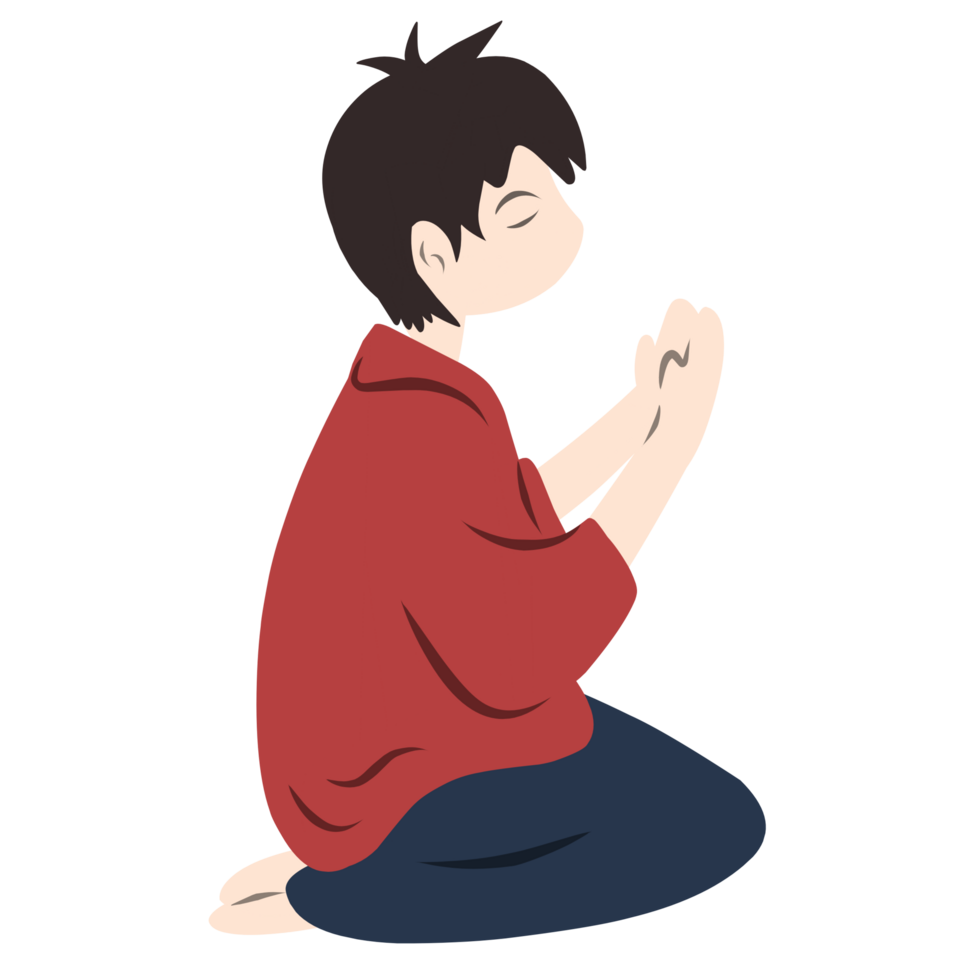 Muslim character praying hand png