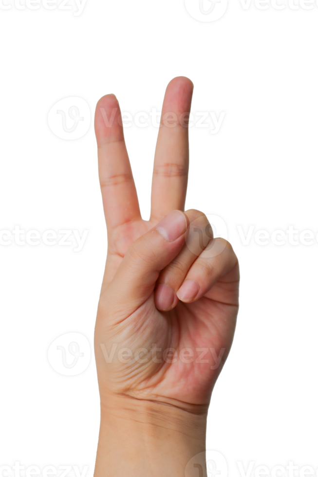 photo of hand making v sign png