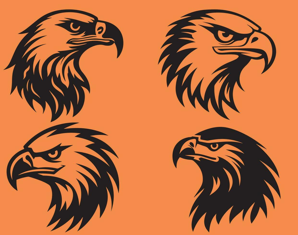 Eagle head silhouettes vector, Free Download. vector