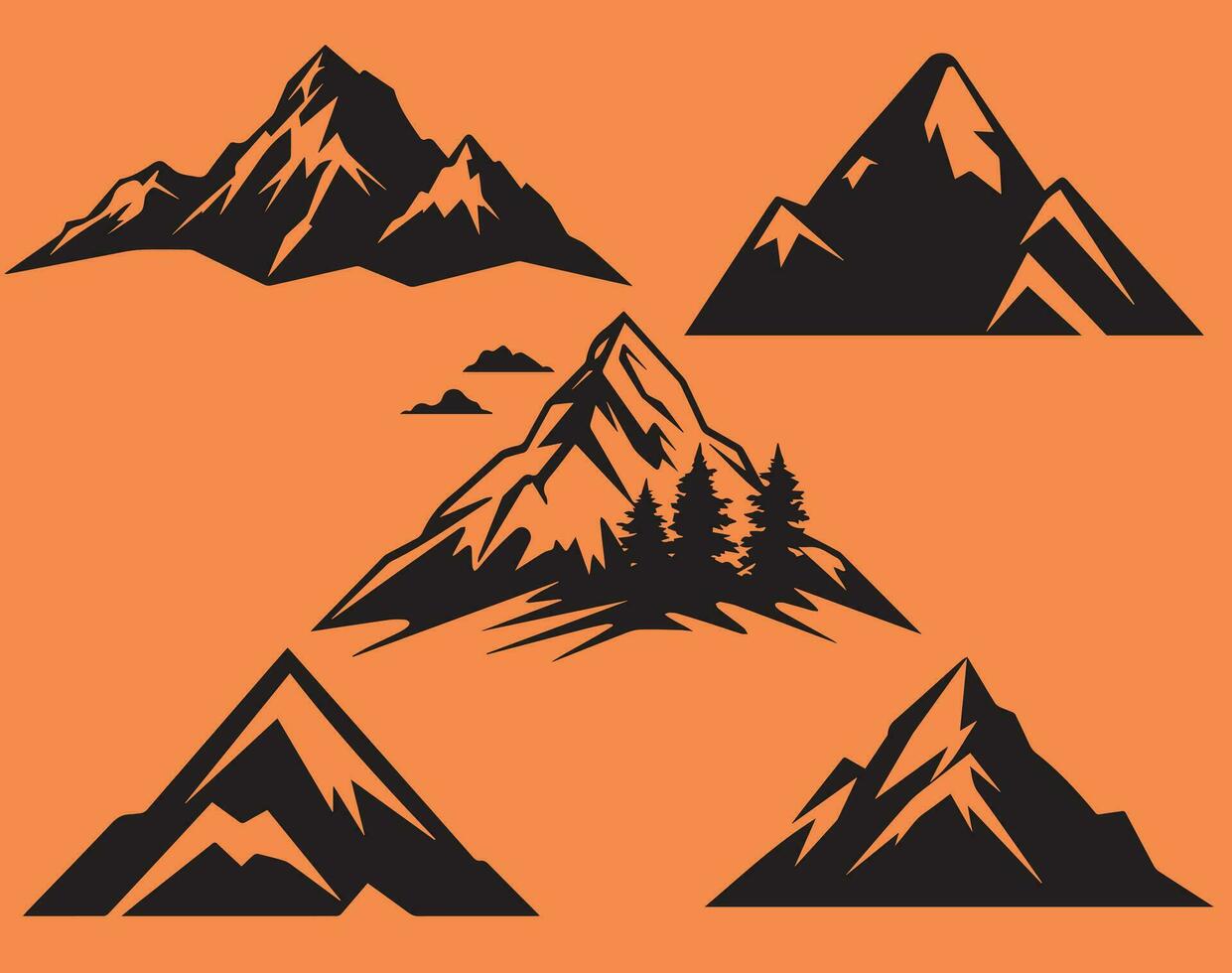 montaña silueta vector, gratis descargar. vector