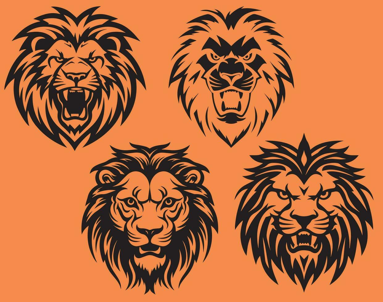 Lion head silhouette vector, Free Download. vector