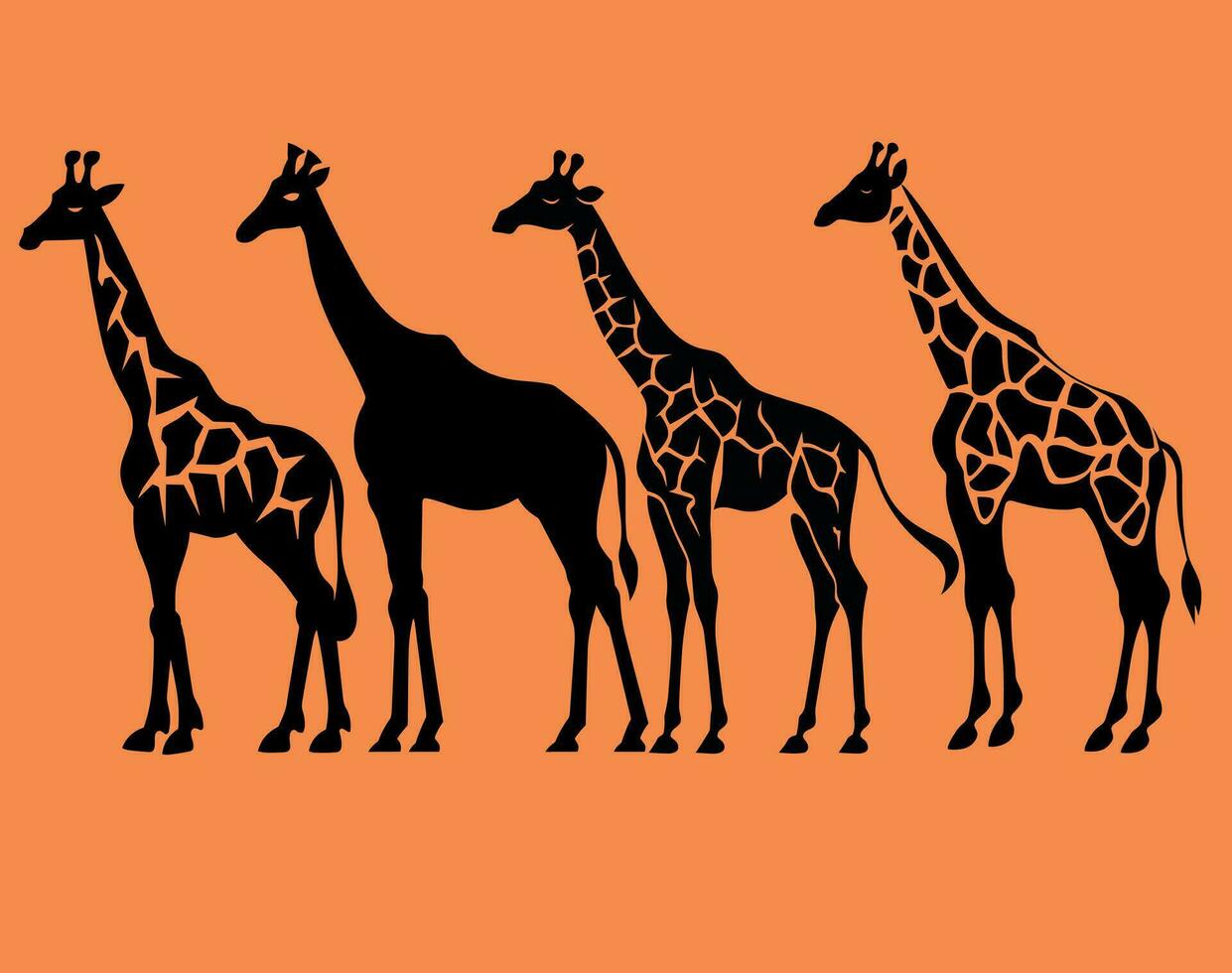 Giraffe silhouette vector, Free Download. vector