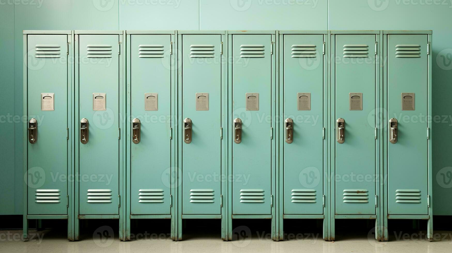 Generative AI, Row of high school lockers in the hallway, locker room photo