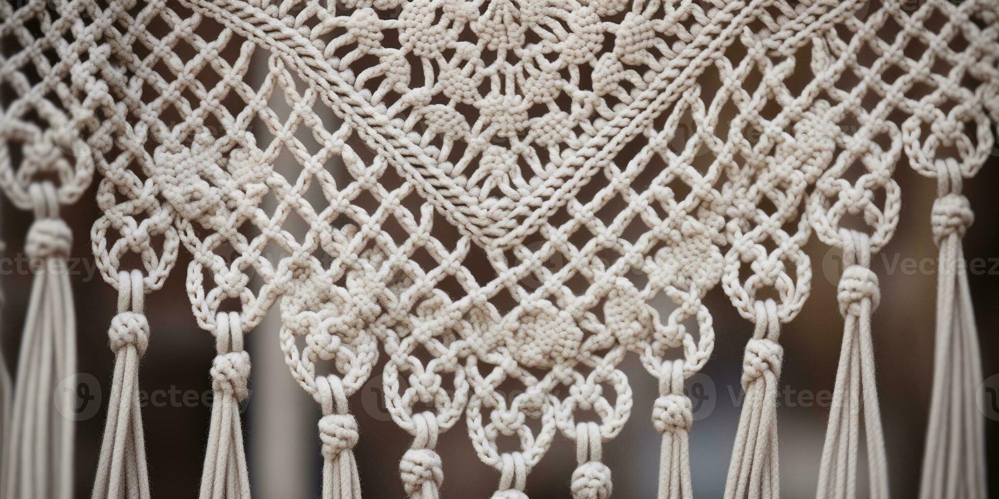 Generative AI, Close-up of hand made macrame texture photo