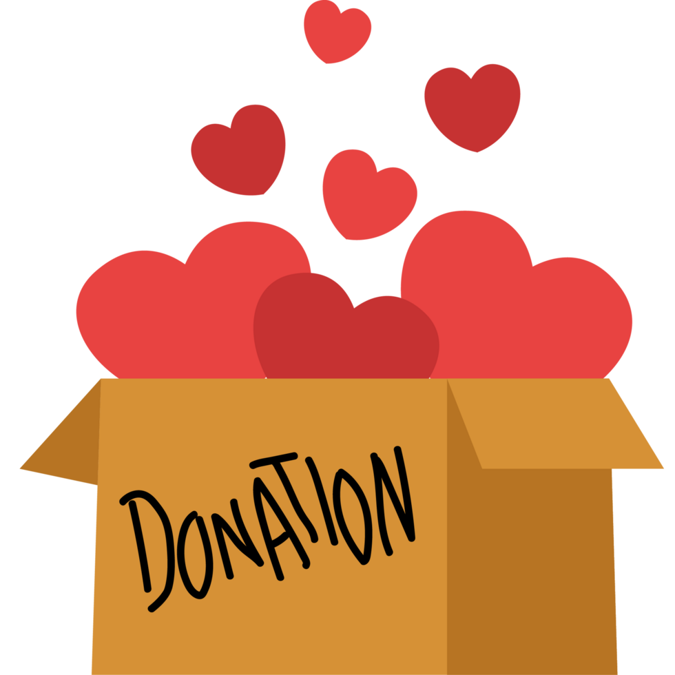 volontär- innehav låda donationer png