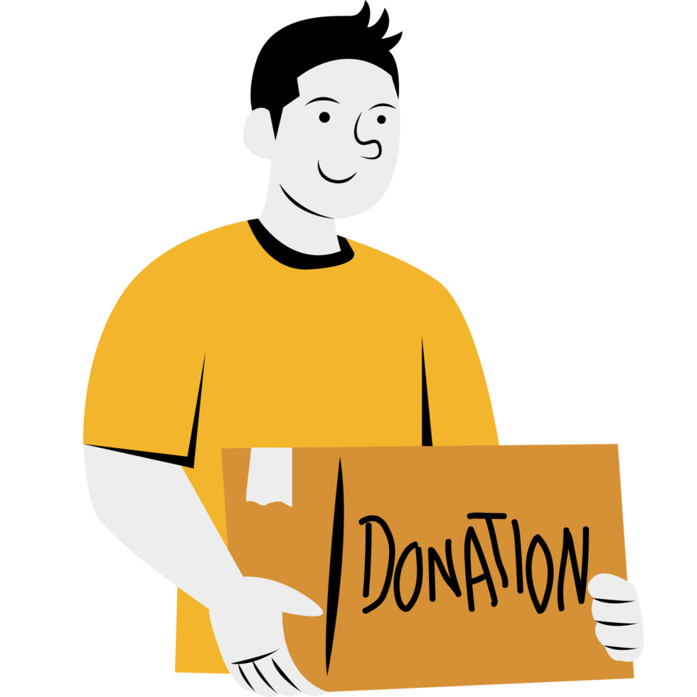 vrijwilliger Holding doos donaties png