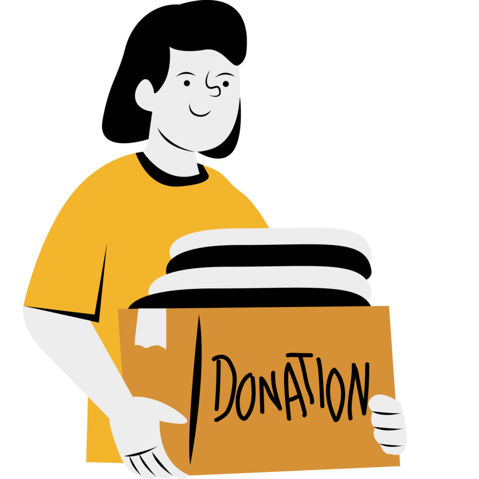 Volunteer Holding Box Donations png