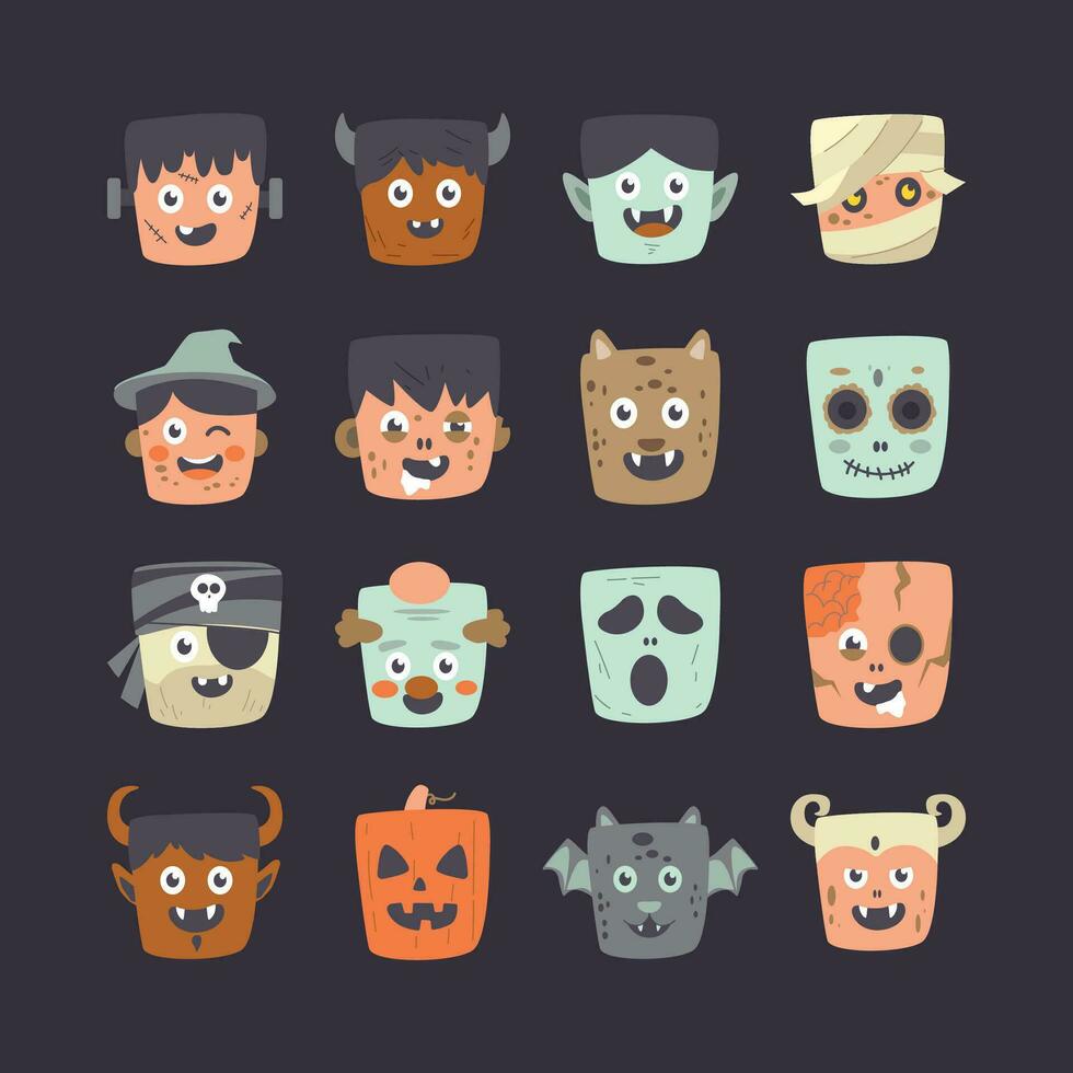 Cute Halloween Ghost Icon. Flat Style Design. Vector Graphic Illustration.