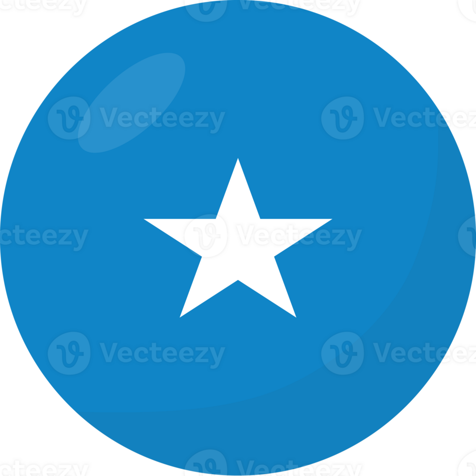 Somalia flag circle 3D cartoon style. png