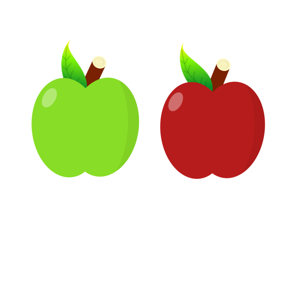 rood appel en groen appel vlak ontwerp png