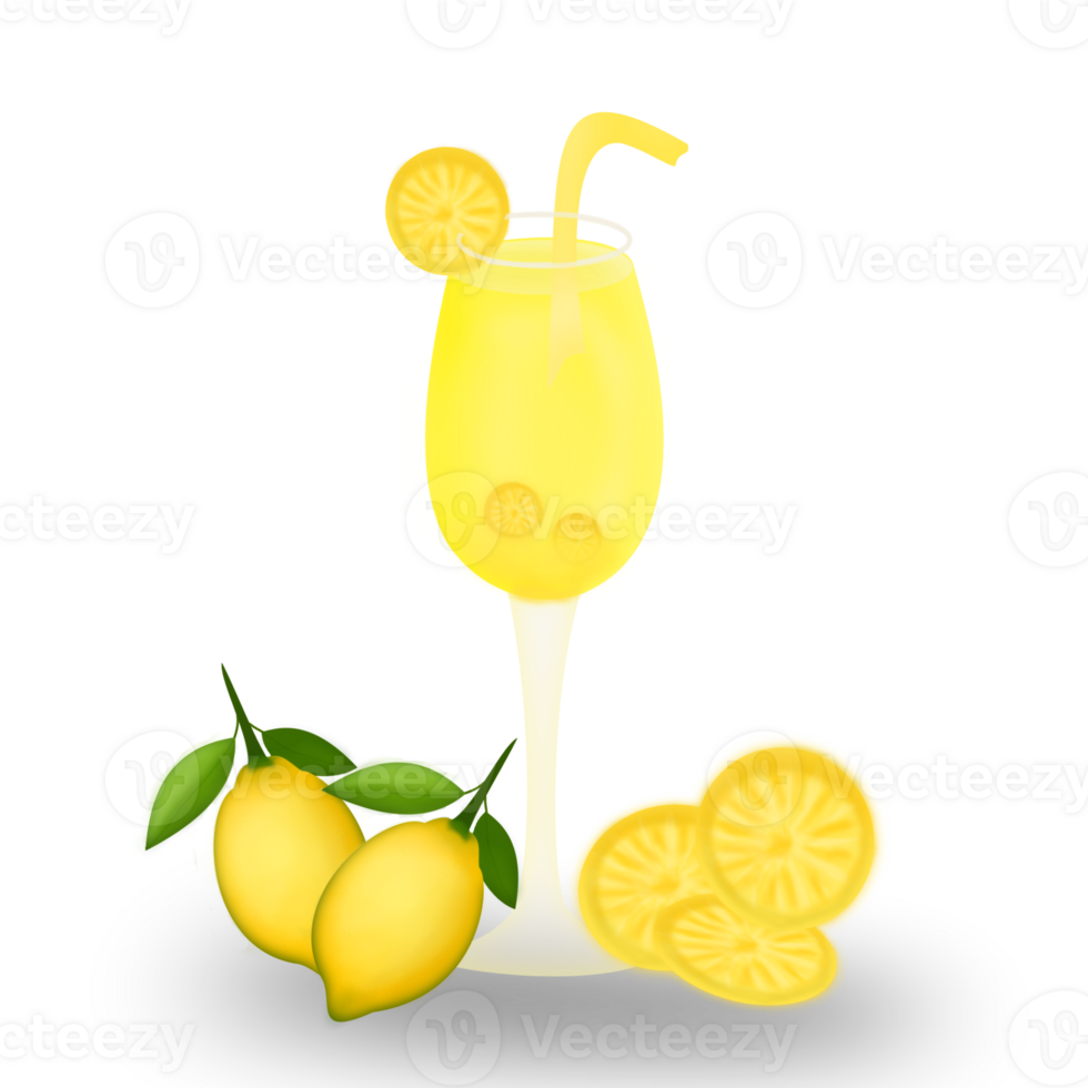 lemon juice with lemon slices 32426725 PNG