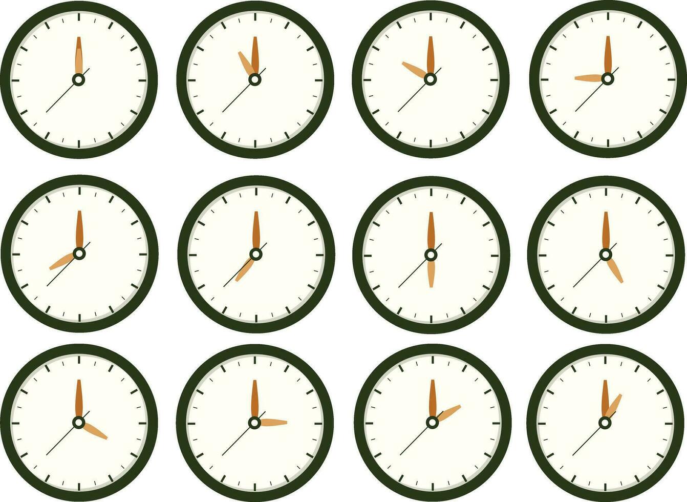 Time Clock with Line Symbol Isolated Vector Design